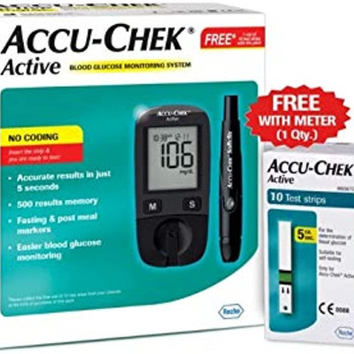 Accu-Chek Guide Wireless Blood Glucose Monitoring System Glucometer with 10 Test Strips Free