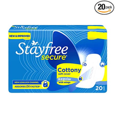 Stayfree Secure Cottony Soft Cover Pads With Wings XL
