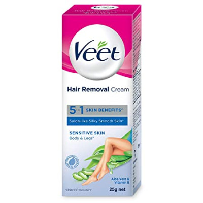 Veet 5 in 1 Skin Benefits Hair Removal Cream for Sensitive Skin, 50 gm