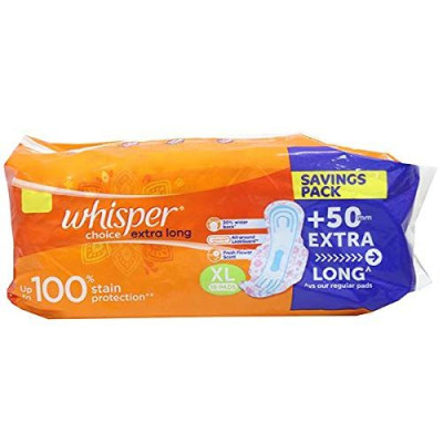 Whisper Ultra Clean Wings Sanitary Pads XL 18 count